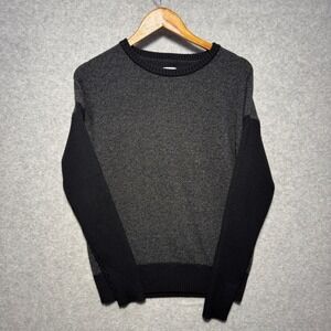FootJoy Mens Crewneck‎ Golf Sweater Grey Black Colorblock Knit Pullover Size M
